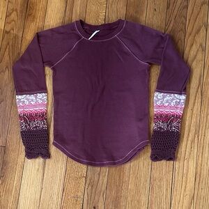 Free People Plum Textured Knit Top